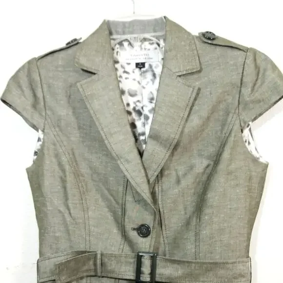 Tahari Arthur Levine linen blend blazer jacket 4 - Picture 2 of 11